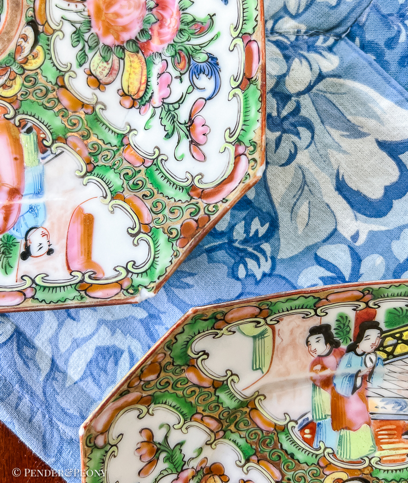 Rose Medallion Octagon Square Plates - Image 5