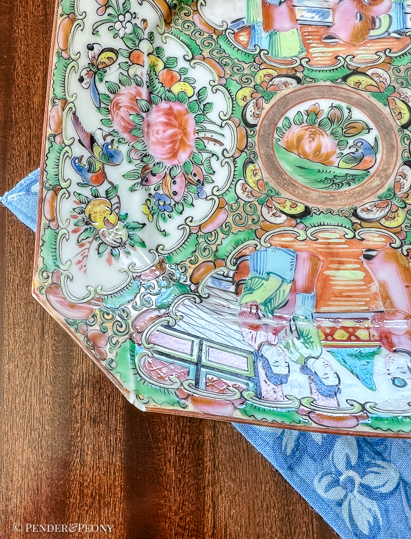 Rose Medallion Octagon Square Plates - Image 6