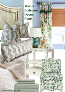 Design board plans for master bedroom decor