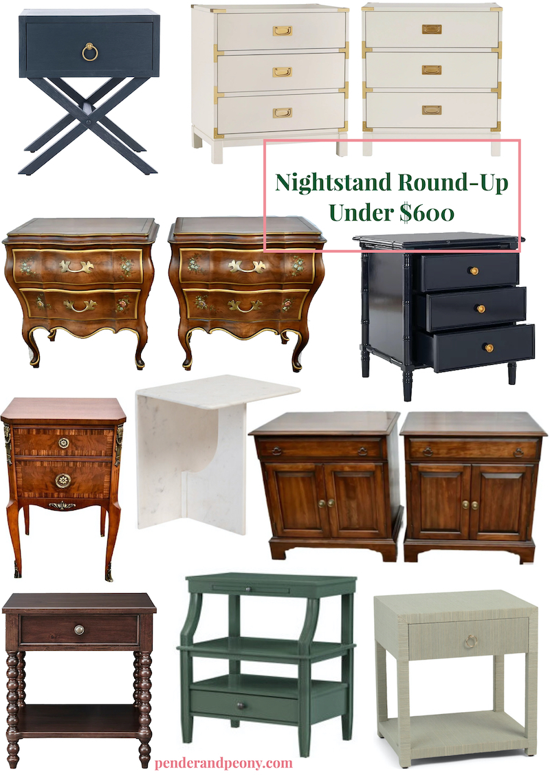 Collage of nightstands under $600