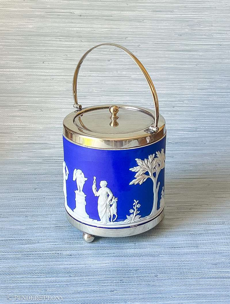 Blue Wedgwood Dipped Jasper Biscuit Barrels - Image 4