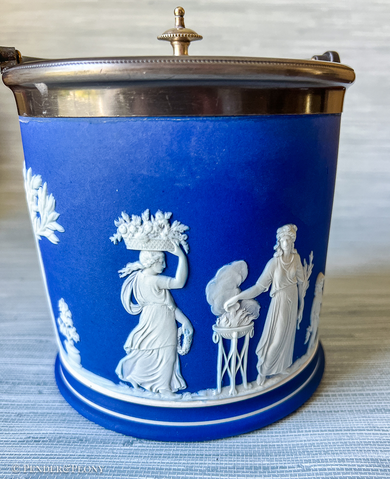 Blue Wedgwood Dipped Jasper Biscuit Barrels - Image 11