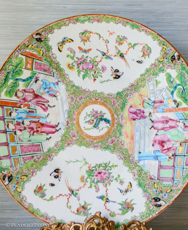 A monumental antique Rose Medallion charger circa 1840-1860!