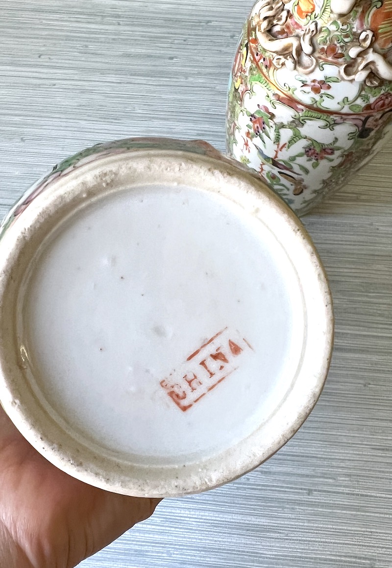 Near Pair of Rose Medallion Vases - Image 9