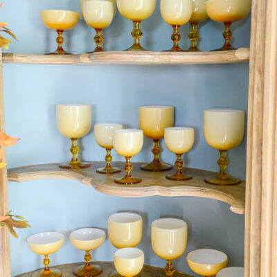 Carlo Moretti cased glass amber glasses