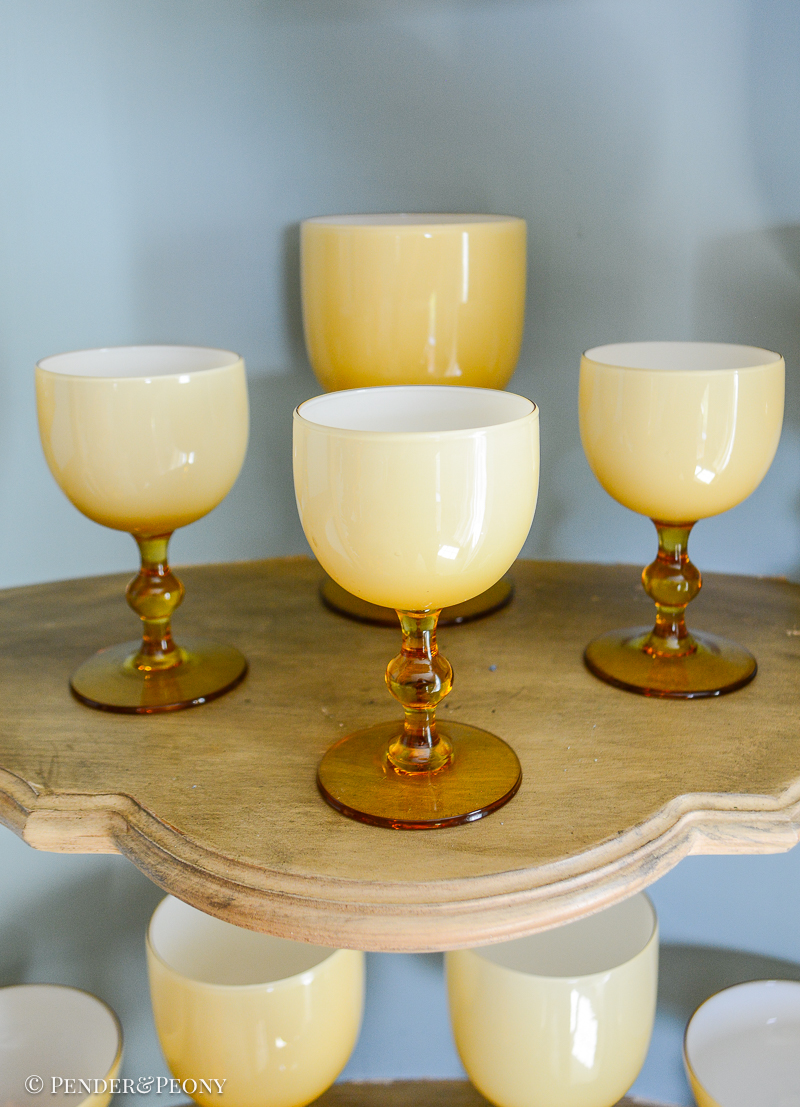 Carlo Moretti cased glass amber cordial