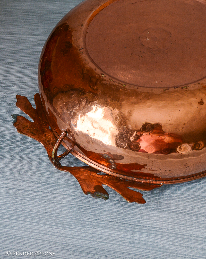Copper and Brass Oak Leaf Bowl - Image 6