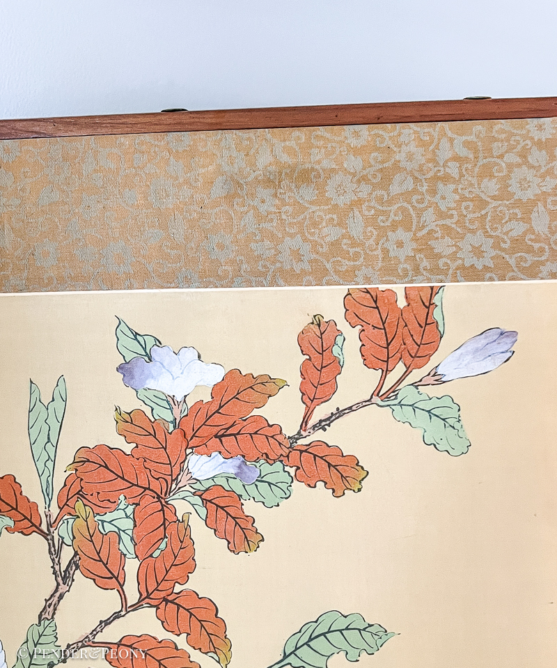 Vintage Chinese Folding Screen with Birds and Bamboo, Signed - Image 11