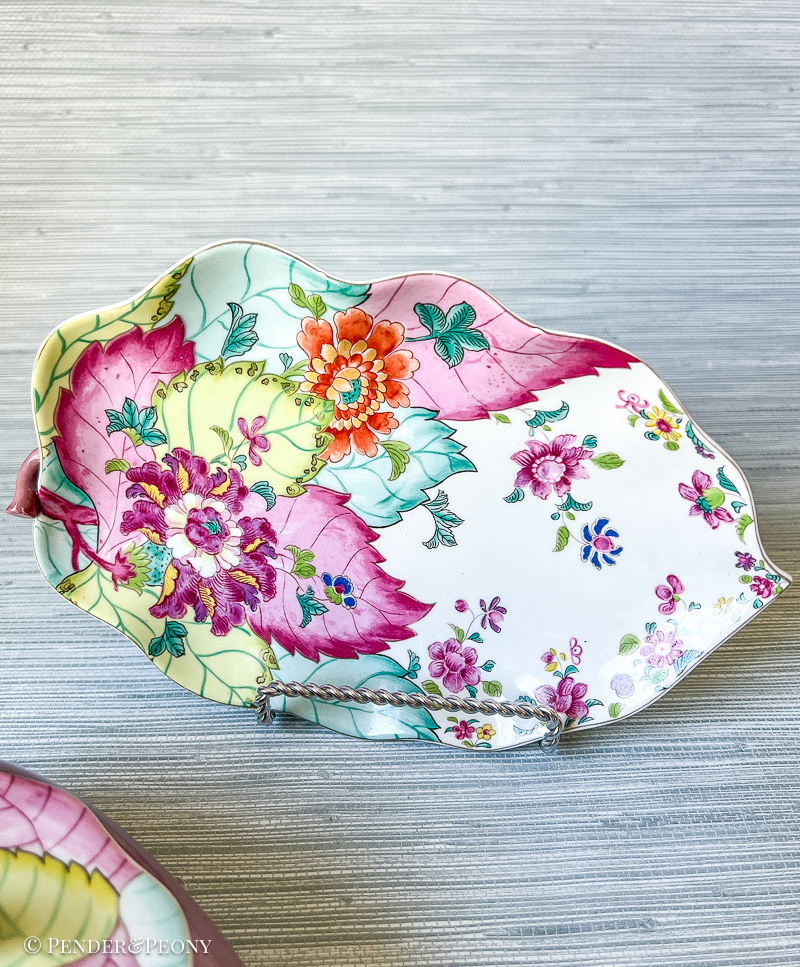 The coveted Mottahedeh tobacco leaf eggplant with underplate.