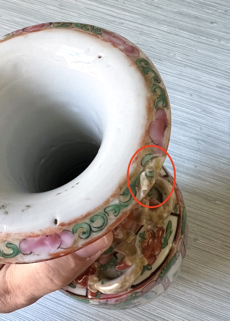 Near Pair of Rose Medallion Vases - Image 8