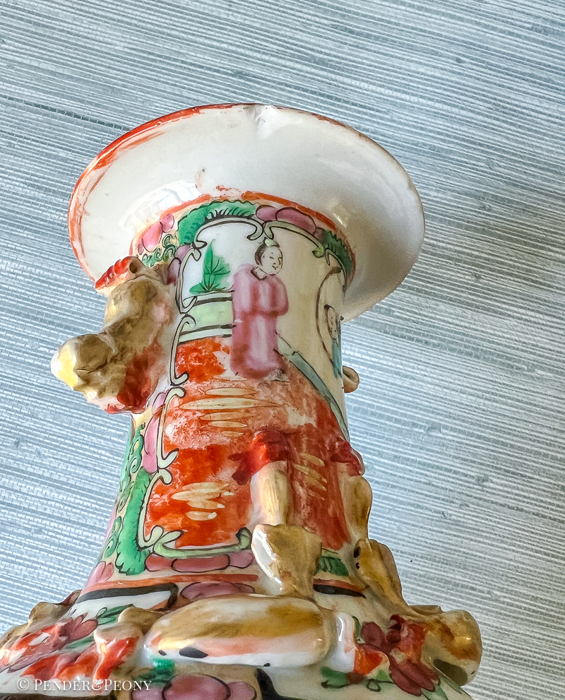 Near Pair of Rose Medallion Vases - Image 5