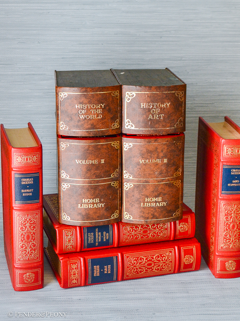 Add a chic little hideaway bar to your bookshelves or table with this faux book tantalus.