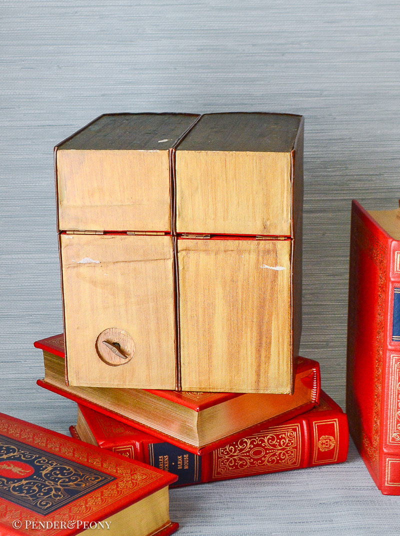 Faux Book Tantalus with 2 Decanters - Image 5