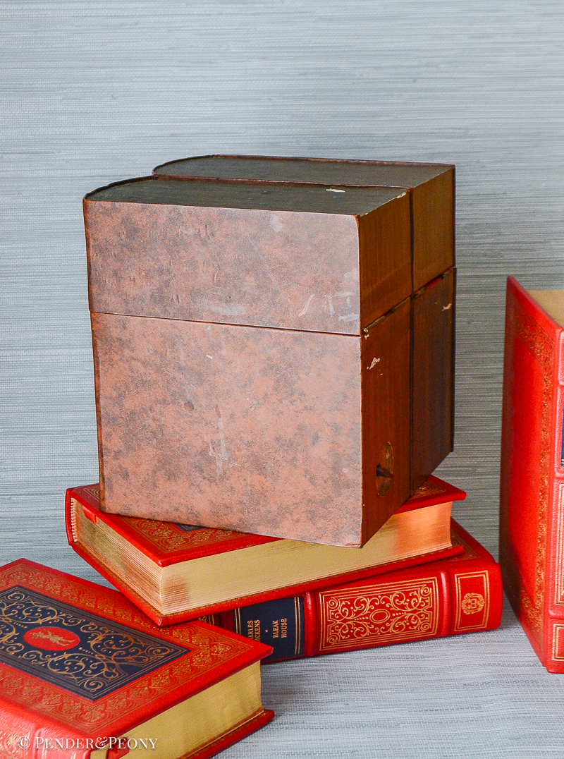 Faux Book Tantalus with 2 Decanters - Image 6