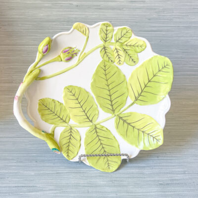 A very pretty leaf plate copying the Royal Worcester 18th century Blind Earl pattern.