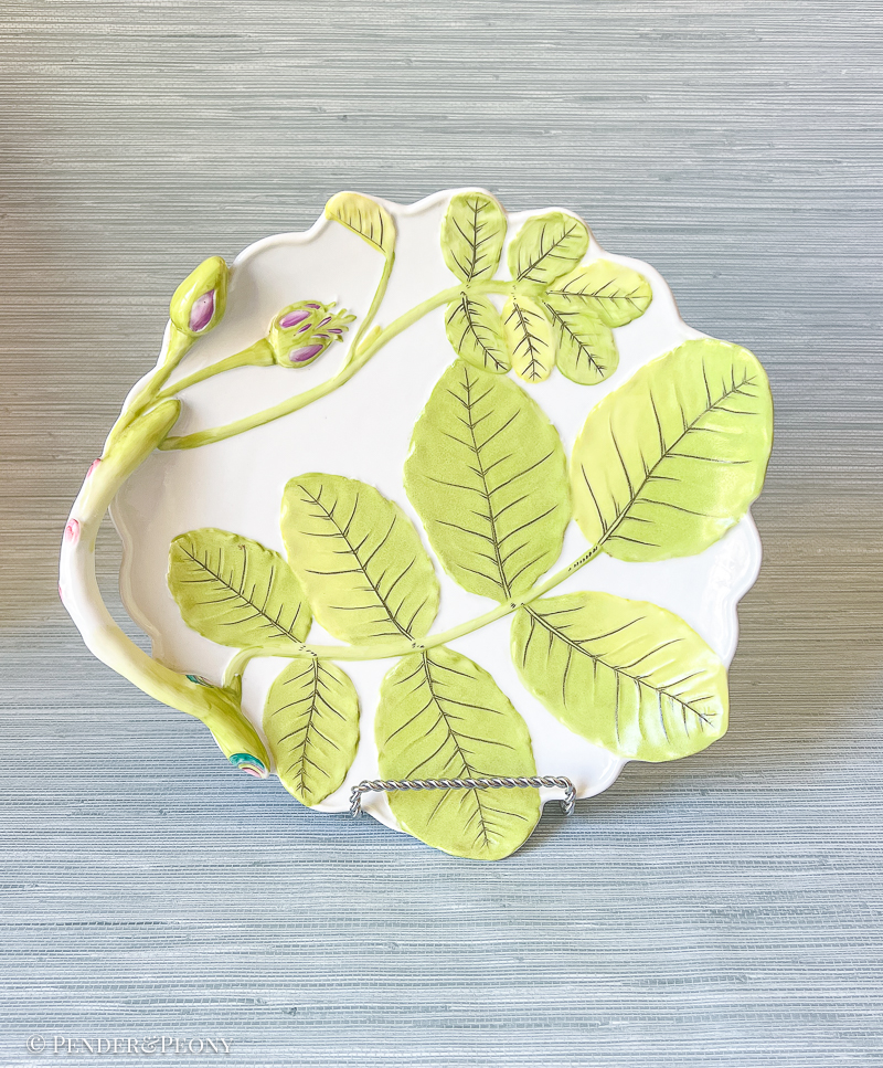 A very pretty leaf plate copying the Royal Worcester 18th century Blind Earl pattern.