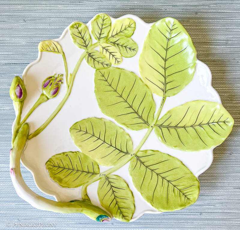 A very pretty leaf plate copying the Royal Worcester 18th century Blind Earl pattern.