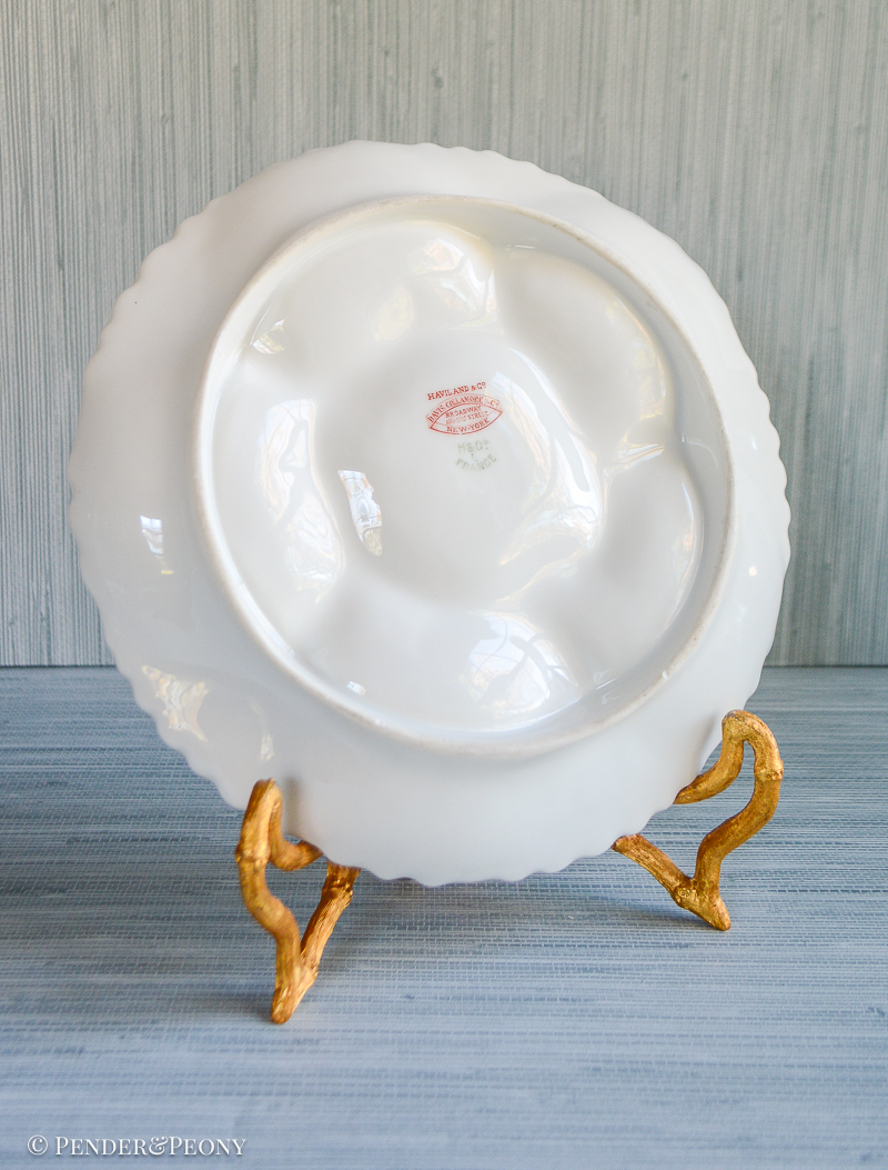 Antique Haviland Limoges Floral Oyster Plate - Image 3