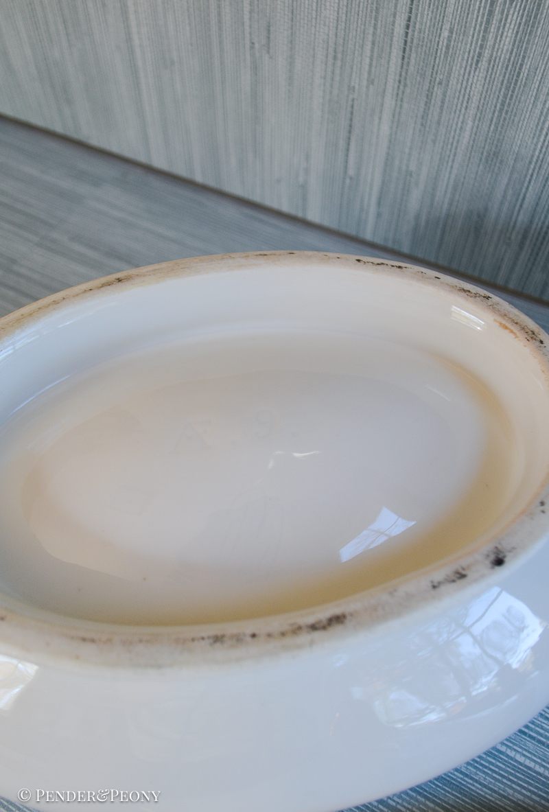 Antique Limoges Oval Tureen, White & Gilt - Image 7