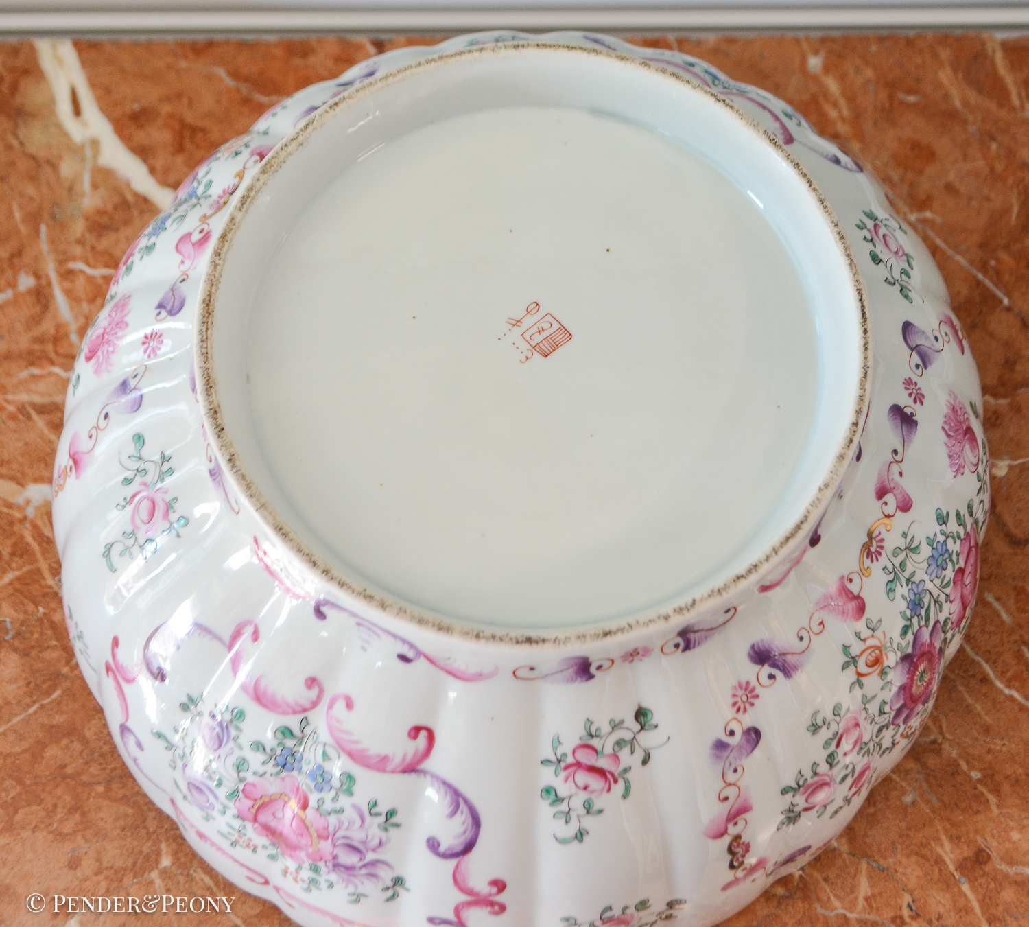 French Samson porcelain bowl with Chinese style florals