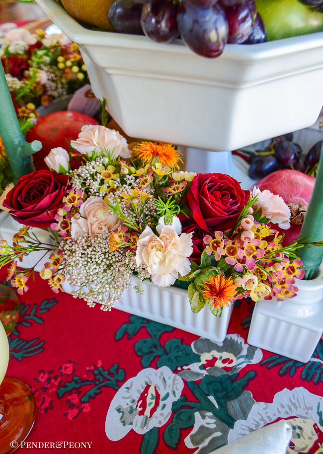 Detail of florals in surtout de table