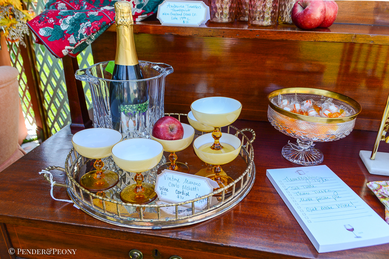 Carlo Moretti vintage coupes in brass tray