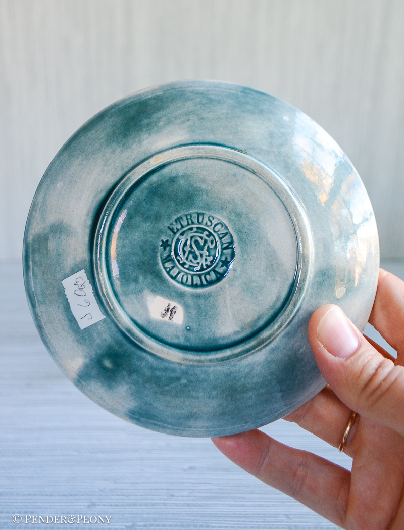 Griffen, Smith & Hill Etruscan Green Flower Saucer - Image 4