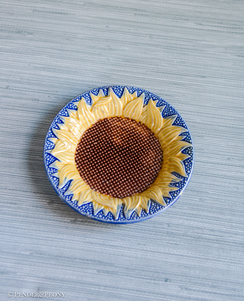 Griffin, Smith & Hill Etruscan Majolica sunflower plate