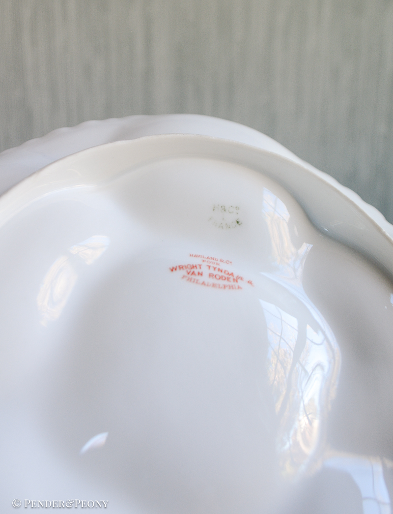 Haviland Limoges Green Floral Oyster Plate - Image 5