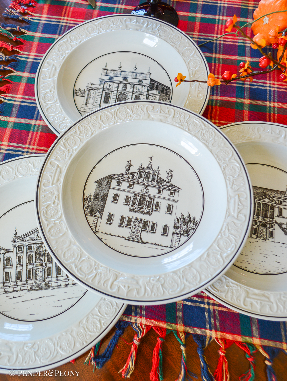 Mottahedeh creil transferware creamware architectural bowls