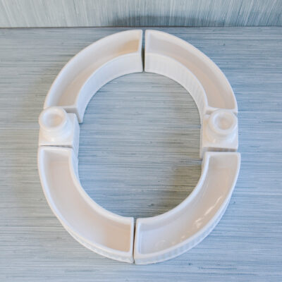 White ceramic surtout de table centerpiece