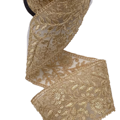 Gold embroidered ribbon