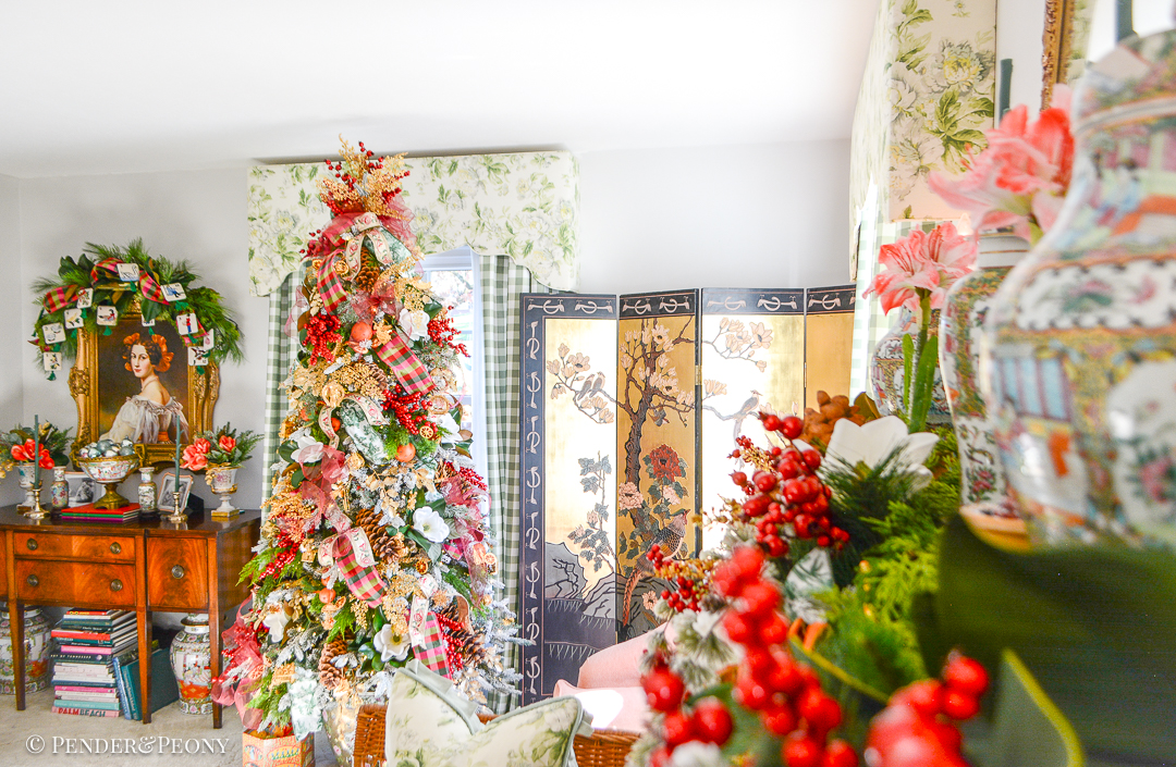 Katherine's Grand Botanical Christmas living room