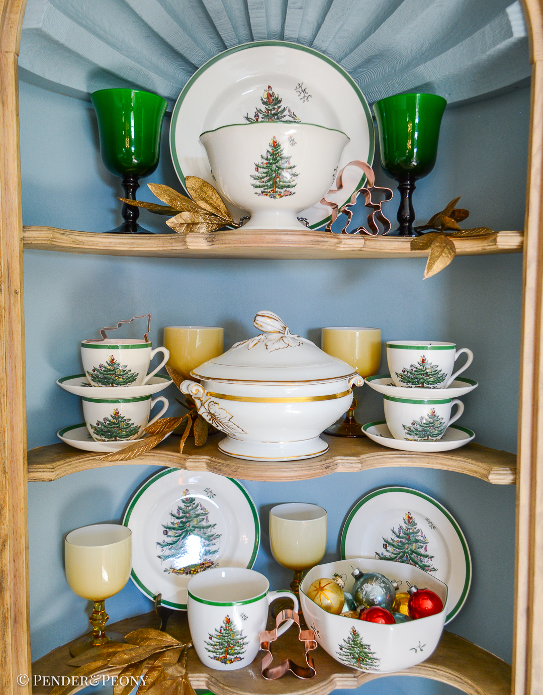 Vintage Spode Christmas tree dishes