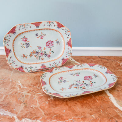 Pair of Chinese Export Famille Rose Platters, 18th Century