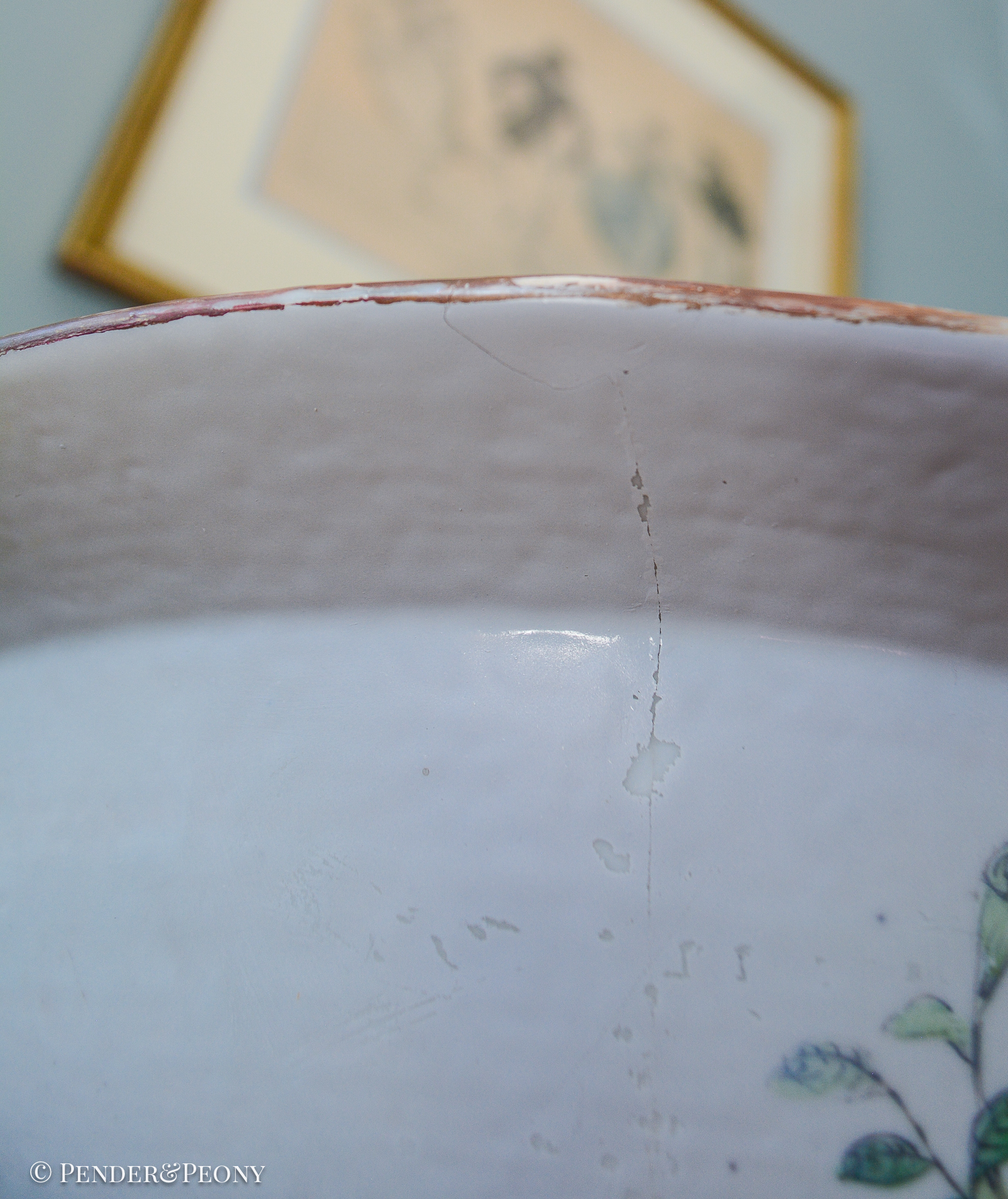 16" Antique Rose Medallion Basin - Image 11