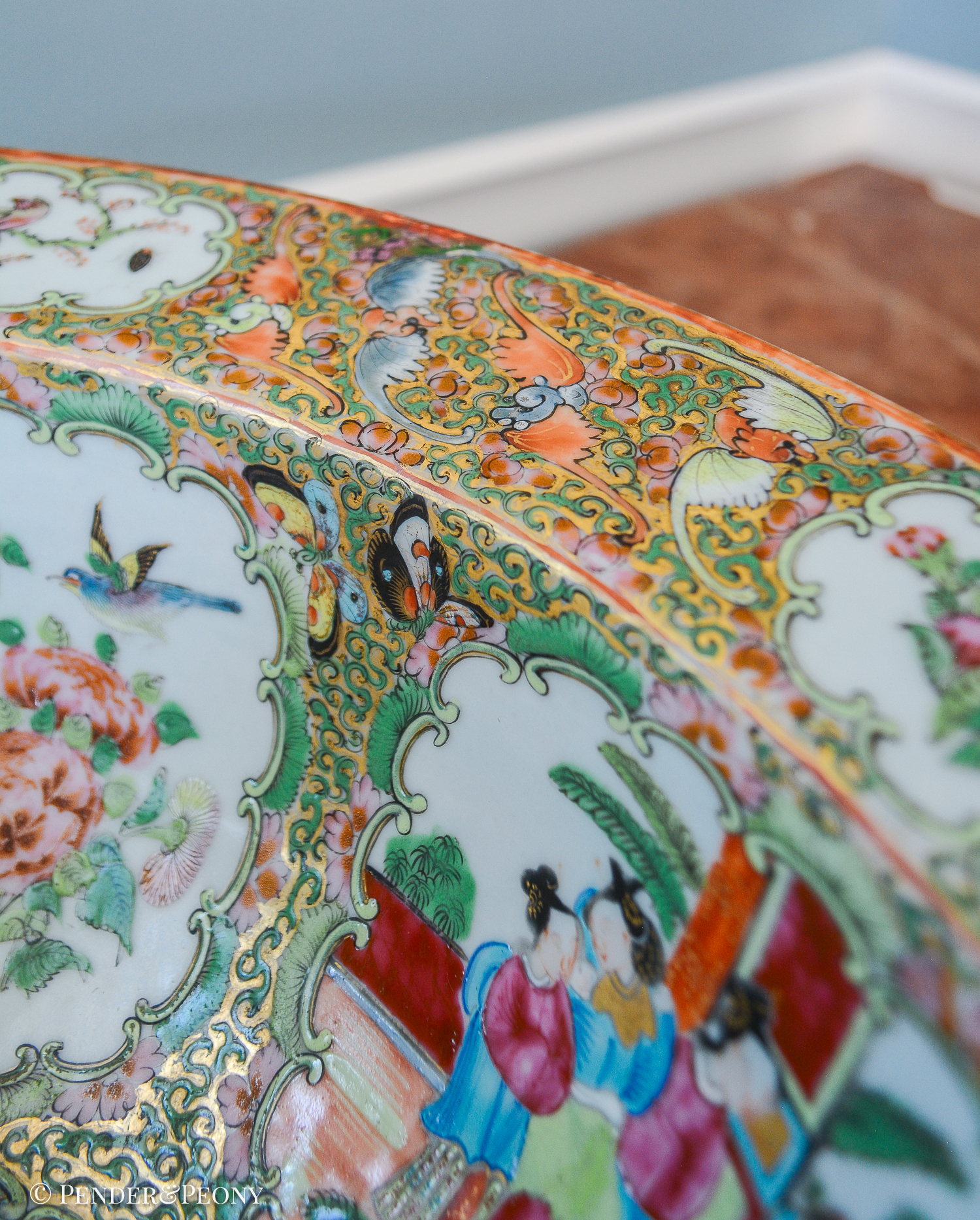 16" Antique Rose Medallion Basin - Image 7