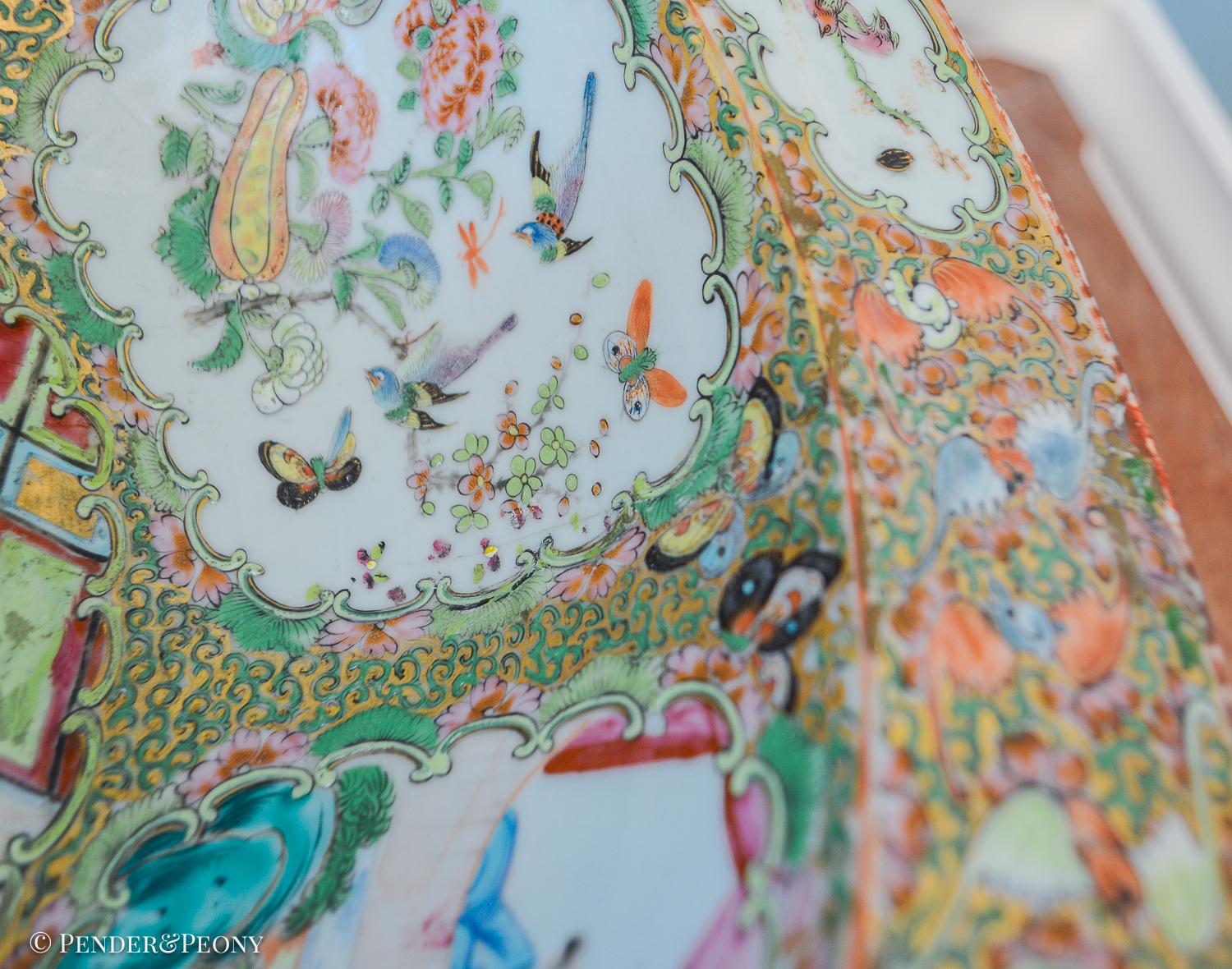 16" Antique Rose Medallion Basin - Image 9