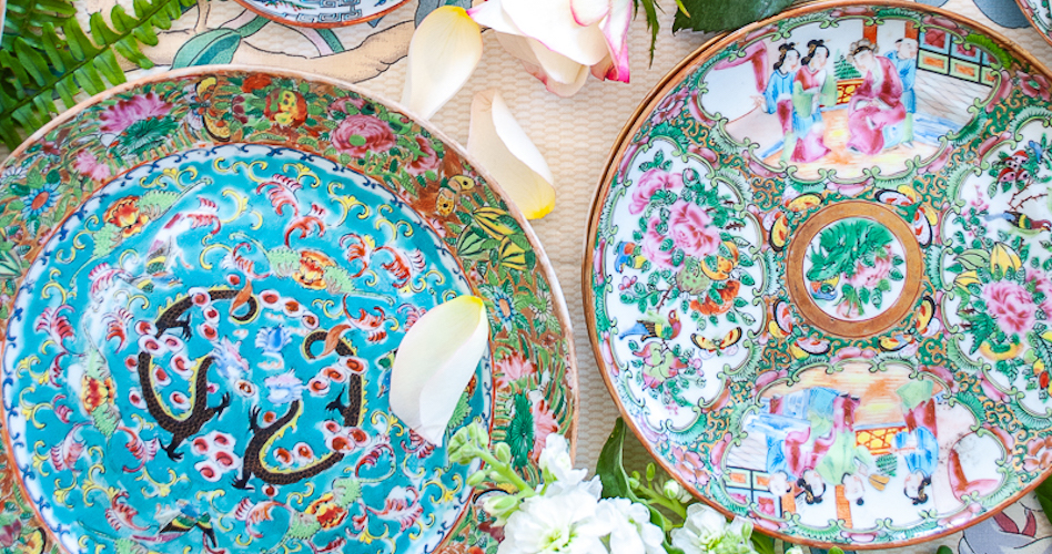 antique Rose Medallion plates
