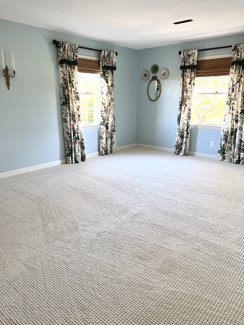 master bedroom renovation with new carpet