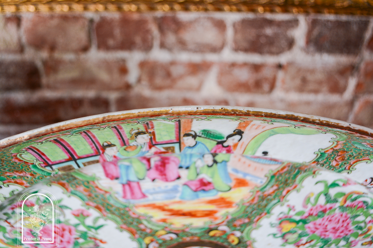 19 IN Antique Rose Medallion Platter - Image 5
