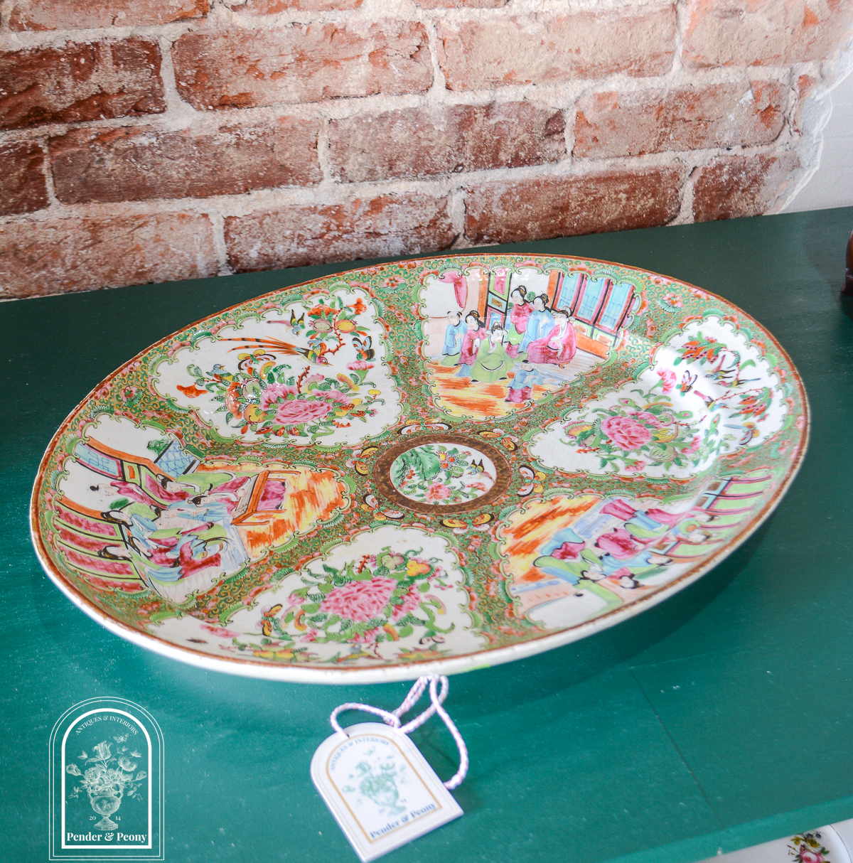 19 IN Antique Rose Medallion Platter - Image 6