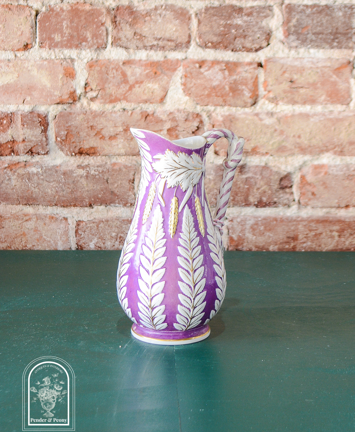 Brownfield Stoneware Fern & Wheat Jug