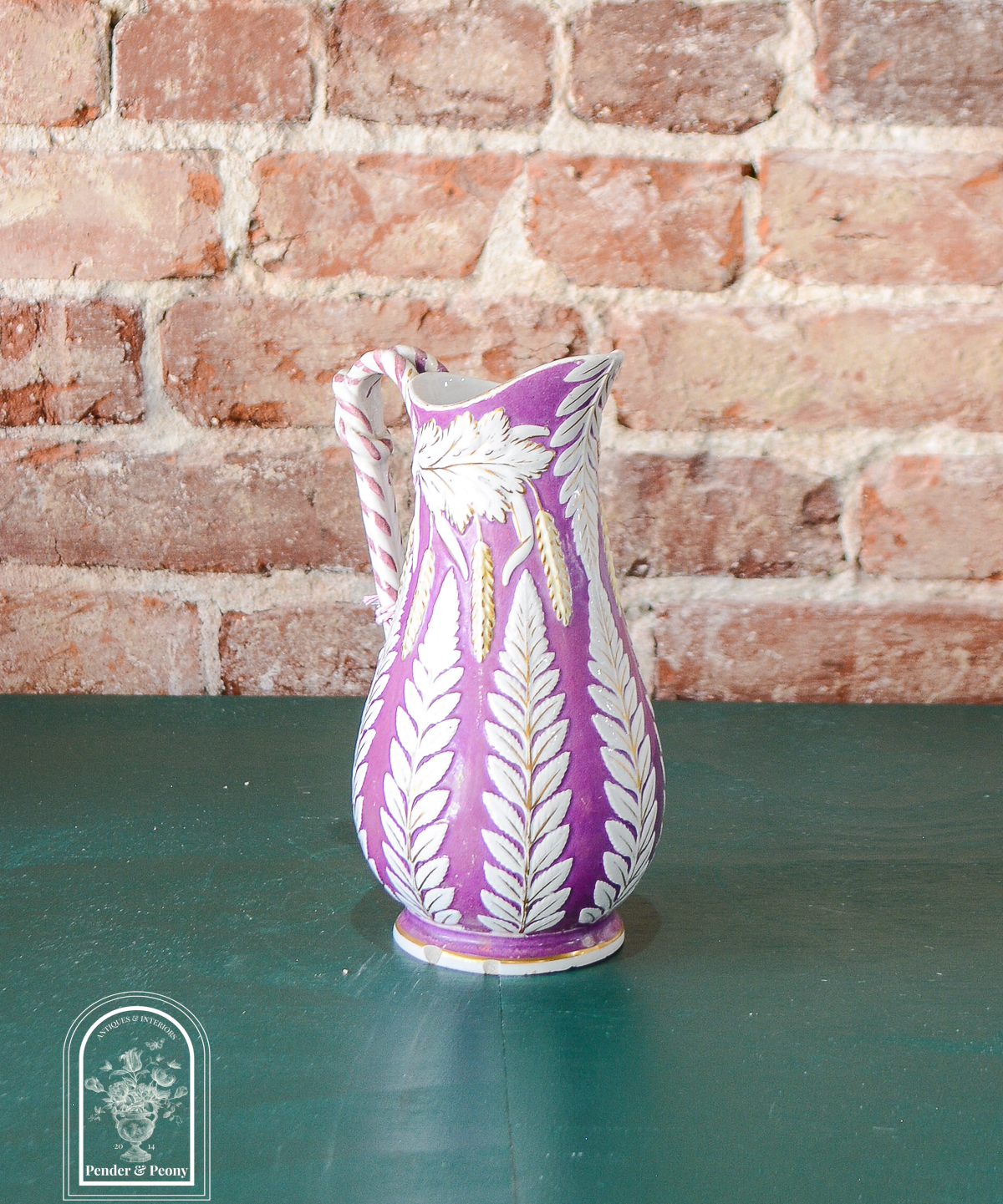 Brownfield Stoneware Fern & Wheat Jug