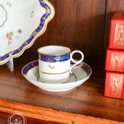 Cobalt and Gilt Porcelain Coffee Can Cup