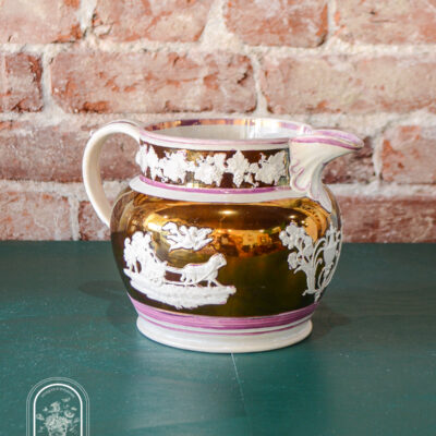English Pearlware Copper Lustre Jug