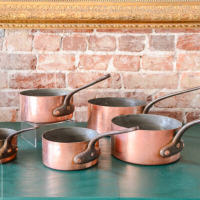 Graduated Set of 5 Copper Saucepans