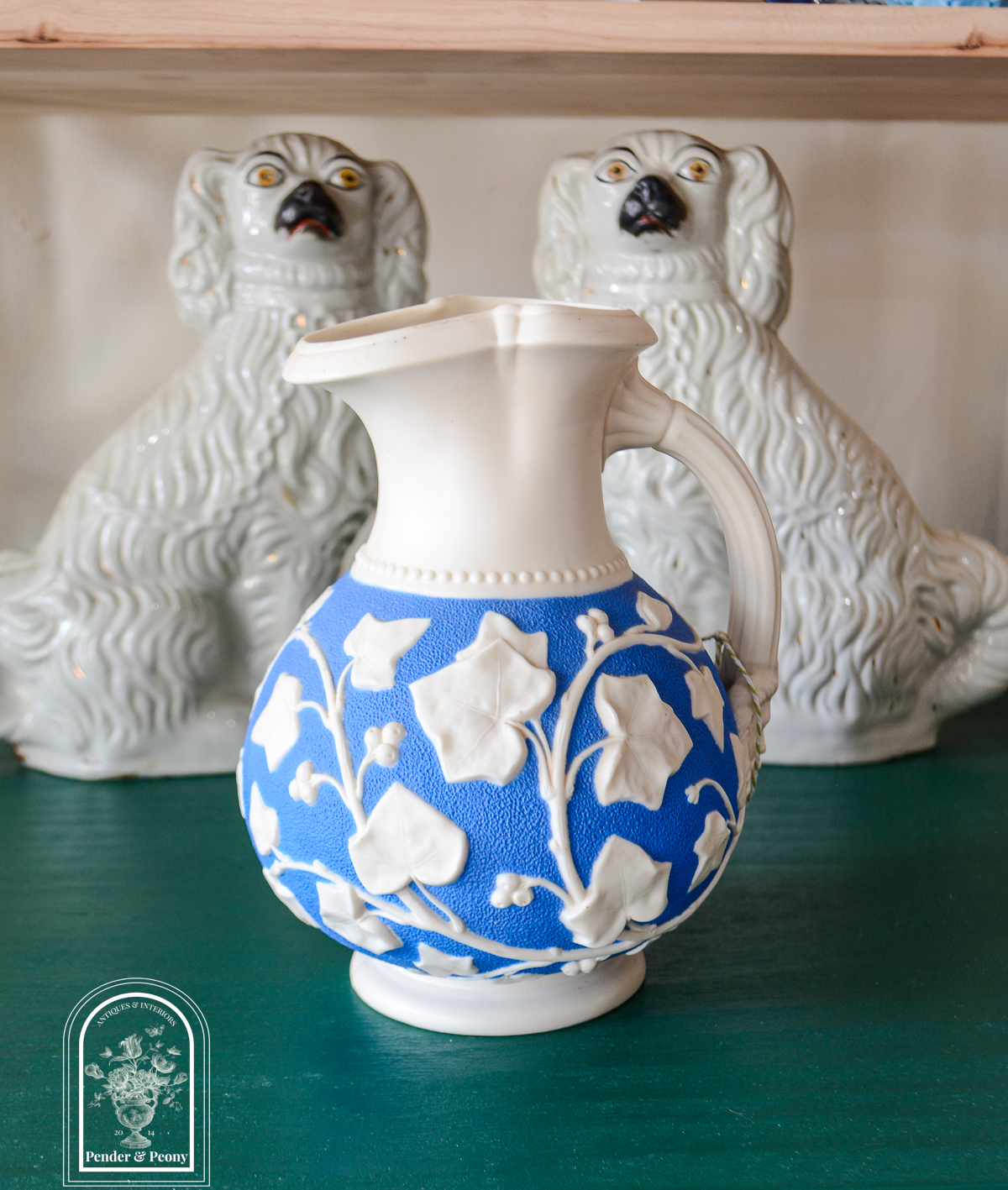 Sam Alcock & Co. Ivy Relief-Molded Parian Jug