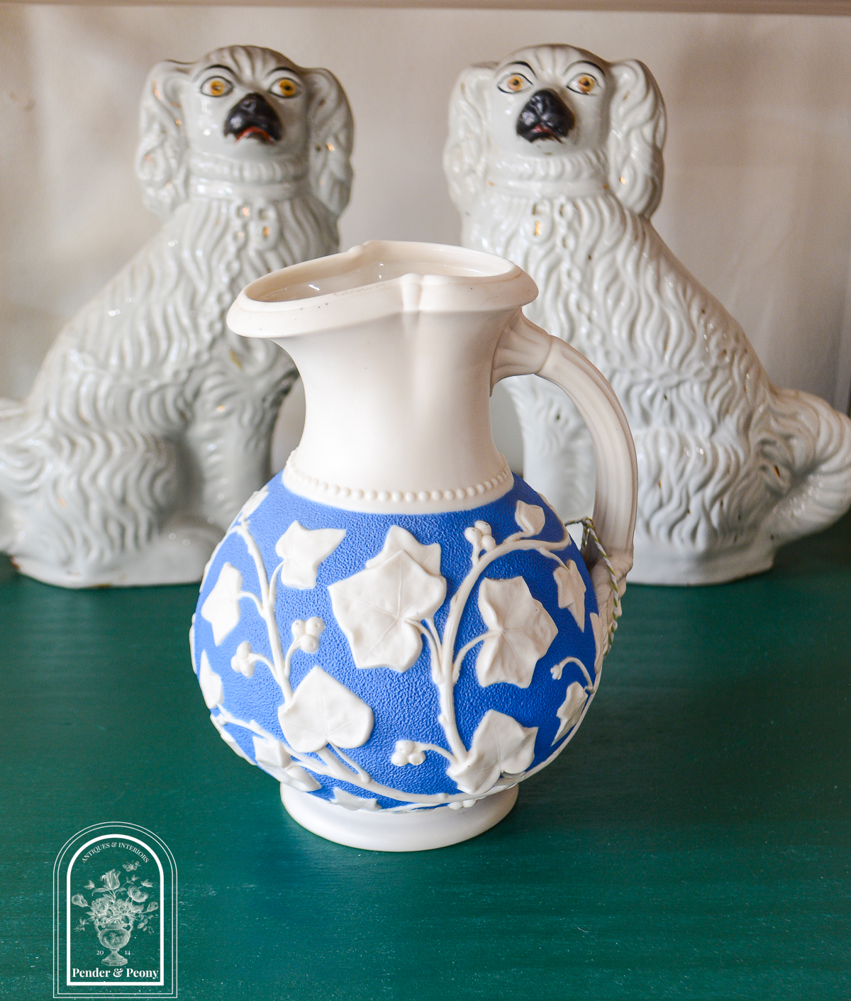 Sam Alcock & Co. Ivy Relief-Molded Parian Jug