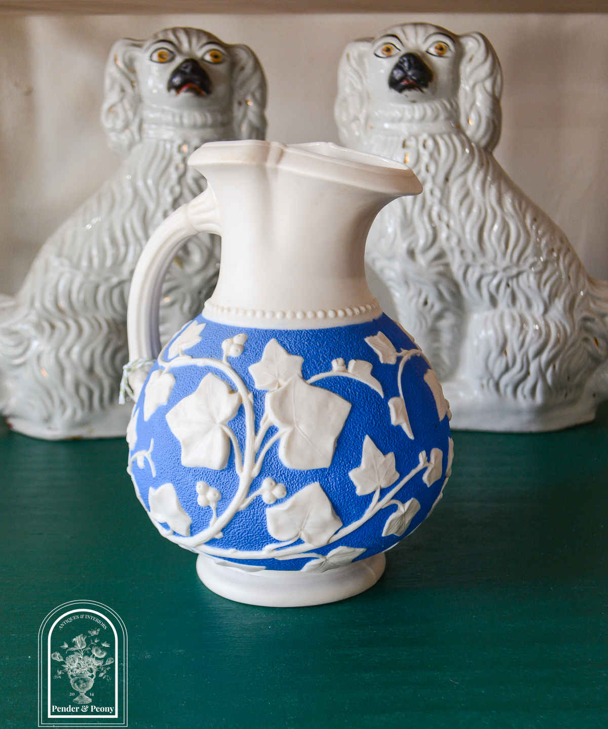 Sam Alcock & Co. Ivy Relief-Molded Parian Jug